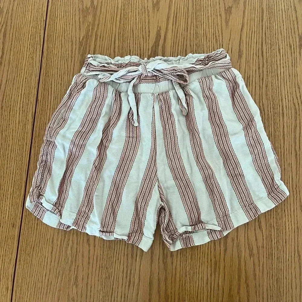 Striped Paperbag Shorts | Stretch Waist with Pockets | Breathable Istanbul Style